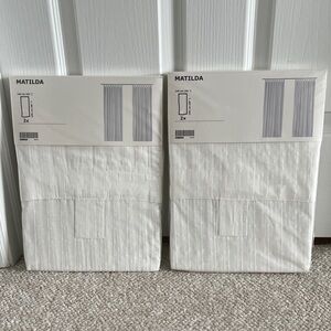 NWT - 2 Pkgs of Ikea’s Matilda White Curtain Panels - 55x98 In. (2 pan per pkg)